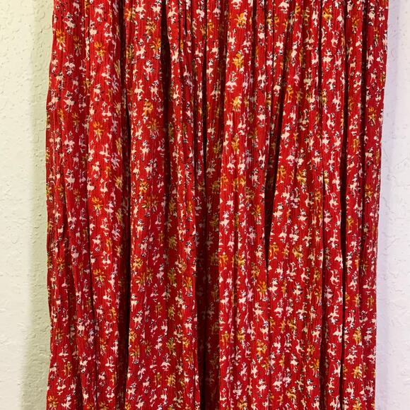RAGA Skirt Medium Anthropologie Love Child Rust Maxi Elastic Waist Boho Romantic - Picture 7 of 14
